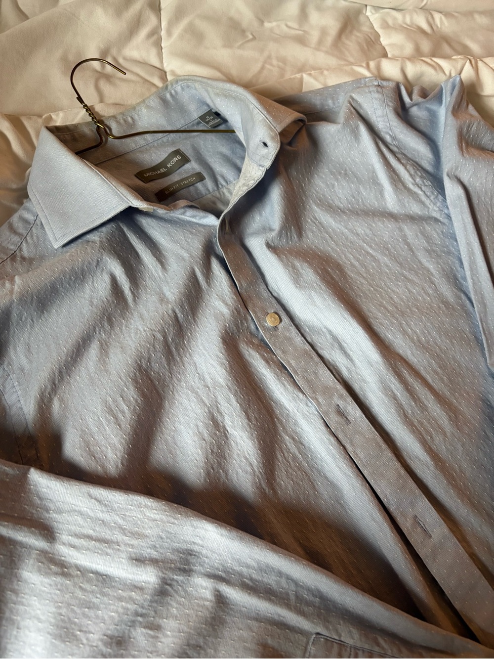 Michael Kors Light Blue Men's Dress Shirt 👔 16x34/35